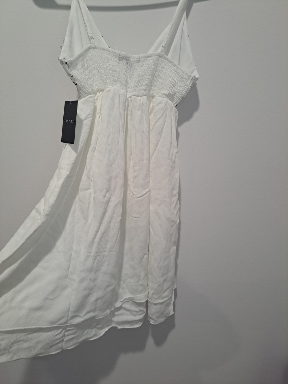 Forever 21 White Sequin Babydoll Slip Dress - Picture 4 of 4